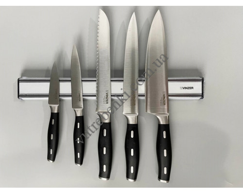 Набір ножів Vinzer Tiger 6 пр. (5 ножів на магнітній планці)